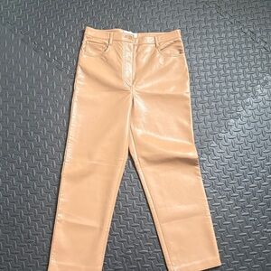 Wilfred Cropped Vegan Leather Pants in Light Tan